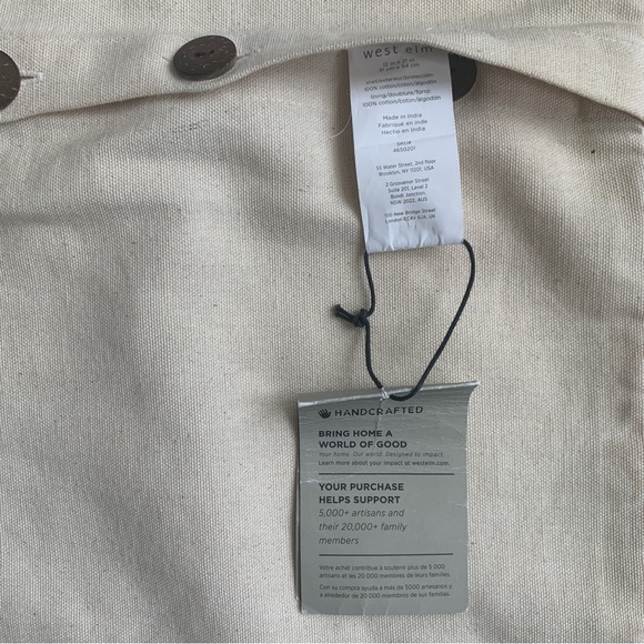 WEST ELM Handcrafted Beaded Geo Overlap Accent Pillow Cover - Picture 5 of 8